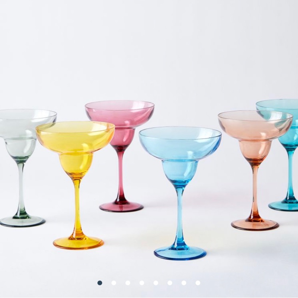 Shatterproof Tritan Outdoor Margarita Glasses - Set of 6 Mixed Colors - BNIB